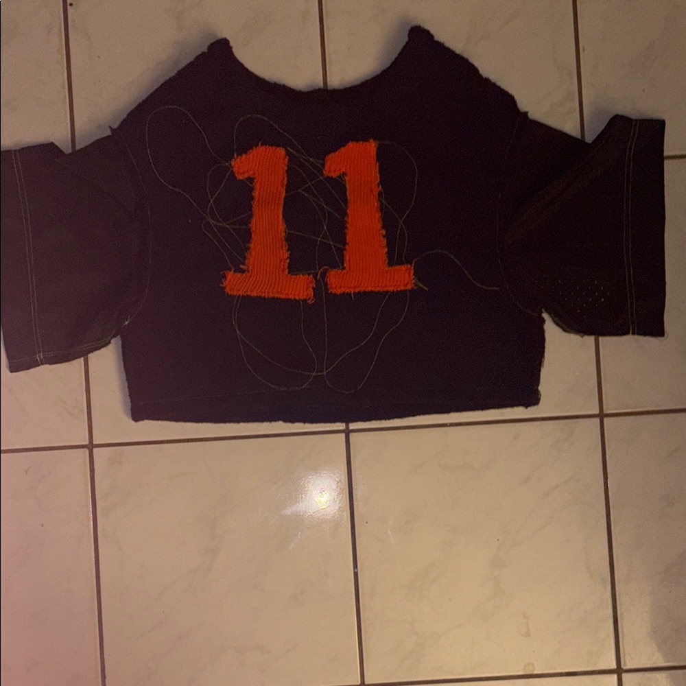 Urban Outfitters Black and Orange Jersey Top